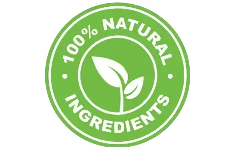 100 percent natural quality badge for safe and trusted product